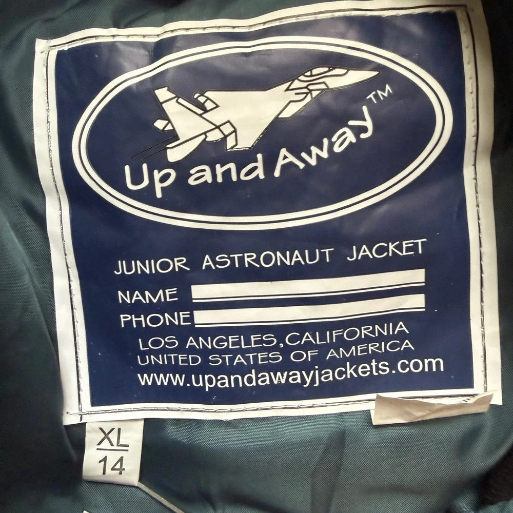Up and Away Junior Astronaut Jacket Kids XL 14 NASA Space Flight Bomber Blue